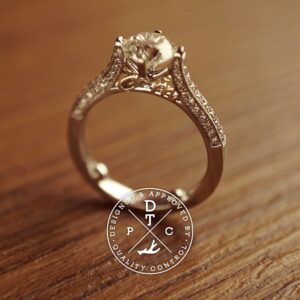 Tailor-made PT950 white gold diamond engagement ring