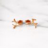Small antler earrings in Rose Gold