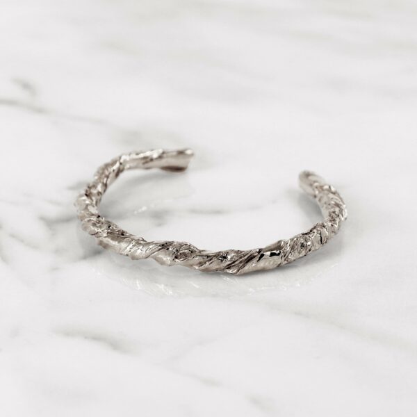 Statement sterling silver paper bangle gift present
