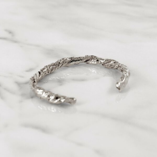 Statement sterling silver paper bangle