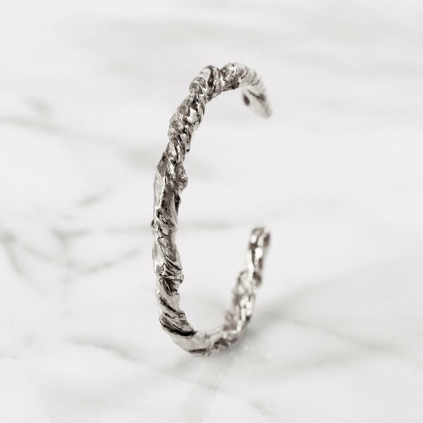 Statement sterling silver paper bangle
